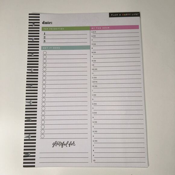 Happy Planner Daily Sheets 10 Count undated with time - Picture 1 of 8